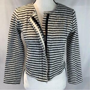 Anthropologie Dolan Knit Jacket small cardigan west Coast moto black stripe top